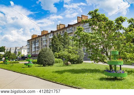 Novohrad-volynskyi Is A City In The Zhytomyr Oblast Of Northern Ukraine. Street  Of City At Summer D
