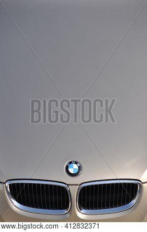 Bmw Chrome Metal Logo, Luxury Car In Istanbul City, August 31 2011 Istanbul Pendik Turkey Used Car M