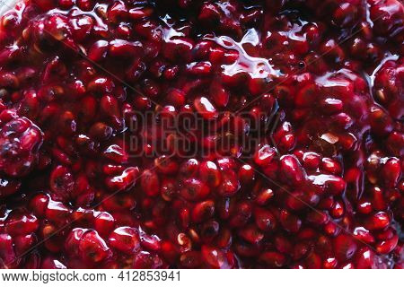 Simple Food Ingredients Concept, Close-up Of Bluecrown Passion Fruit Pulp With Seeds