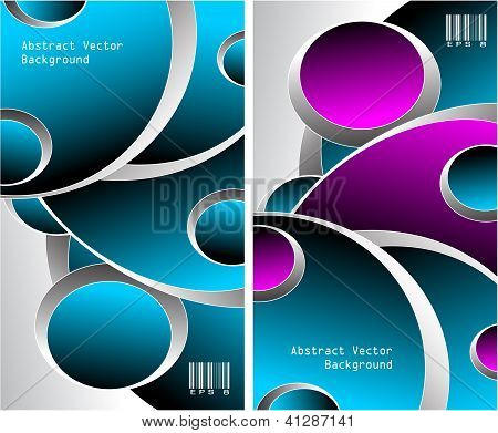 Two blue magenta grey Abstract backgrounds