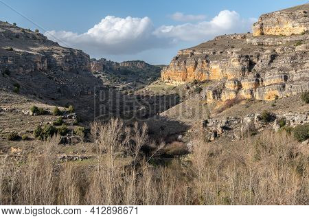 Hoces Del Duraton Canyon In The Province Of Segovia In One Of The Most Beautiful Natural Sites In Sp