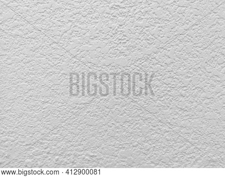 Rough Texture Abstract Grunge And Scratched Technique Paint White Color Concrete Wall, Cement Smooth