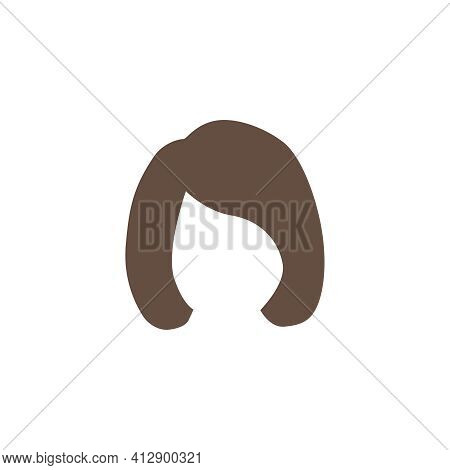 Female Bob Hair Style With Side Forelock On White Background Vector Illustration