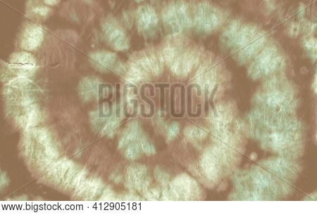 Tie Dye Pattern. Blue Batik Shirt. Grunge Watercolor Backdrop. Tye Dye Circle Kaleidoscope. Heart Ps