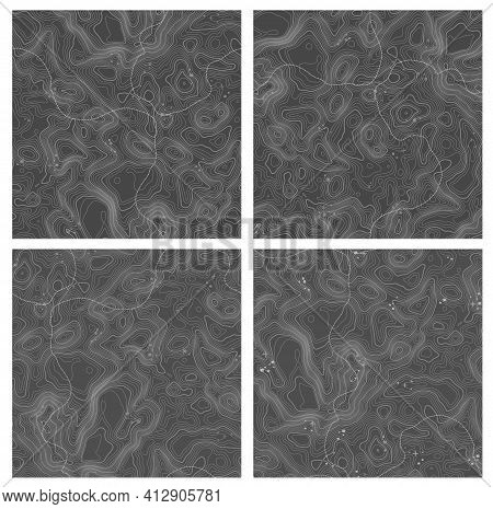 Abstract Paper Cut Shapes. Topographic Pattern Texture. Map On Land Vector Terrain. Elevation Graphi