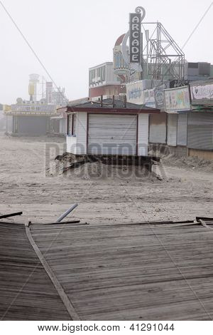 SEASIDE HEIGHTS, NJ - 13 JAN: Vue du Sud où la promenade de la jetée de Casino a été le 13 janvier, 20
