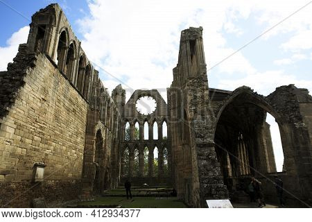 Elgin (scotland), Uk - August 01, 2018: Ruins Of Elgin Cathedral, Elgin, Moray, Grampian, Scotland, 
