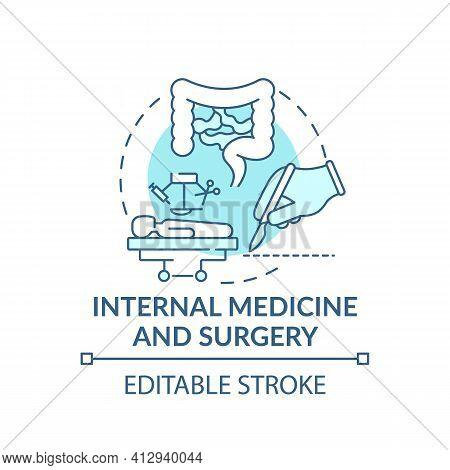 Internal Medicine And Surgery Blue Concept Icon. Digestive System, Organs Health. Family Doctor, Sur