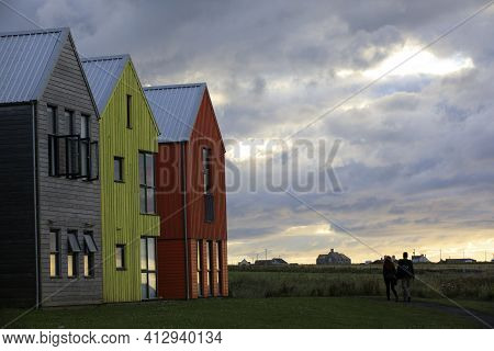 John O\'groats (scotland), Uk - August 04, 2018: Colorful Houses At John O\'groats, Caithness, Scotl