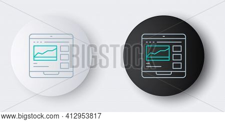 Line Trading Courses Icon Isolated On Grey Background. Distance Learning Finance Management, Buying 