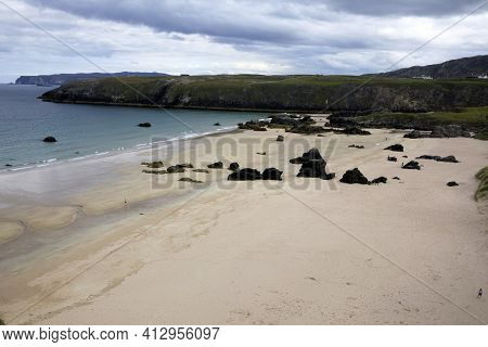 Durness -  (scotland), Uk - August 11, 2018: The Beaches At Durness Peninsula, Scotland, Highlands, 