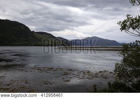 Dornie - Scotland, Uk - August 13, 2018: Loch Duich, Dornie, Scotland, Highlands, United Kingdom