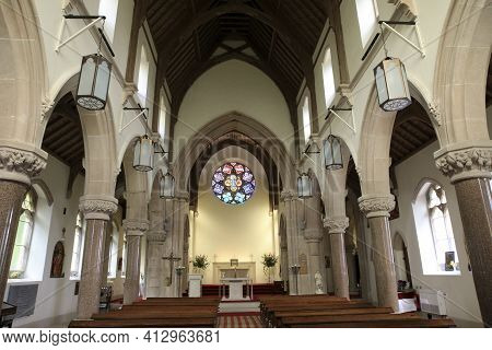 Skye Island (scotland), Uk - August 15, 2018: St Mary St Finnan's Church Inside, Inner Hebrides, Sco