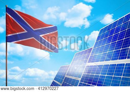 Novorossia Alternative Energy, Solar Energy Concept With Flag - Symbol Of Fight With Global Warming 