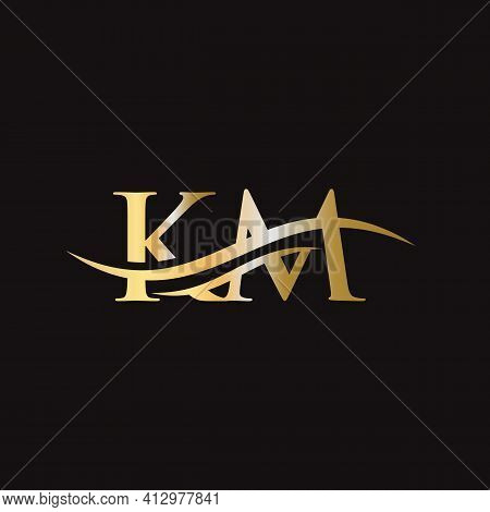 Km Letter Logo. Initial Km Letter Business Logo Design Vector Template