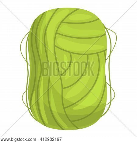 Knitting Green Thread Icon. Cartoon Of Knitting Green Thread Vector Icon For Web Design Isolated On 