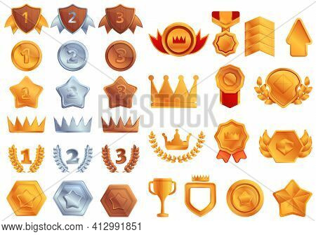 Ranking Icons Set. Cartoon Set Of Ranking Vector Icons For Web Design
