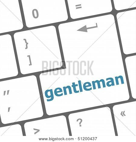 Gentleman Button On Computer Pc Keyboard Key