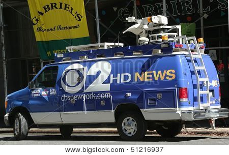 WCBS Channel 2 van in midtown Manhattan