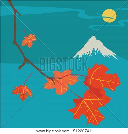 Mountain Fuji Autumn Night
