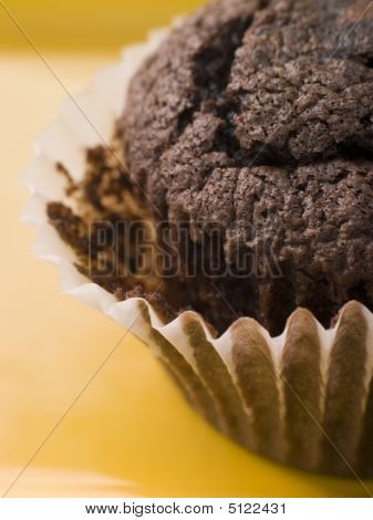 Chocolate Chip Muffin på en tallrik