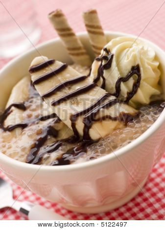 Choklad och banan tapioka