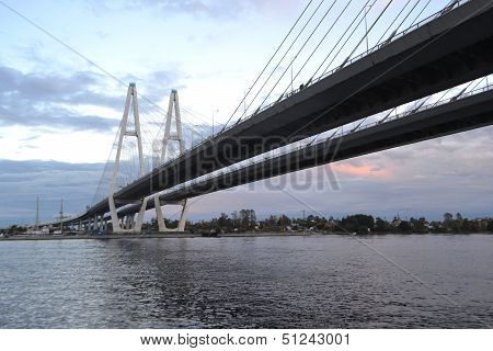 Cable-braced Bridge In St.petersburg.