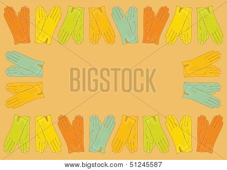 Set of colored gloves