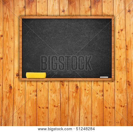 Black Chalkboard In Classroom