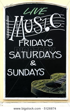 Adverts Board Liv Music sign