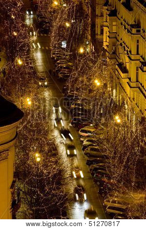Parizska Street at Christmas time, Prague, Czech Republic