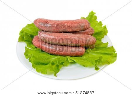 Raw sausages ready to cook