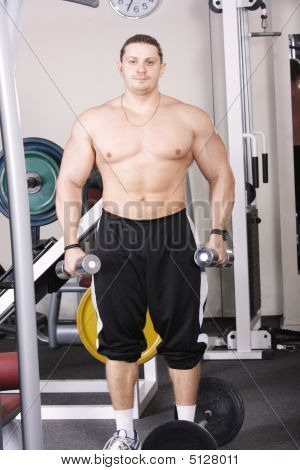 Big Guy With Dumbbells