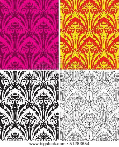 set of seamless vintage backgrounds