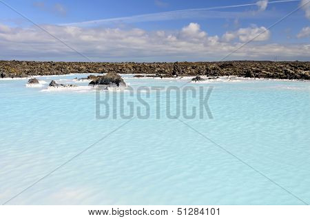 Geothermal Water Pool Near Blue Lagoon Spa in Iceland
