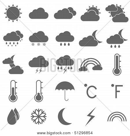 Weather Icons On White Background
