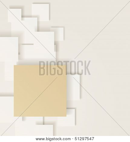 Light Overlapping Squares. Gold Concept Illustration.