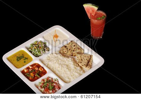 Indian vegetarian thali.