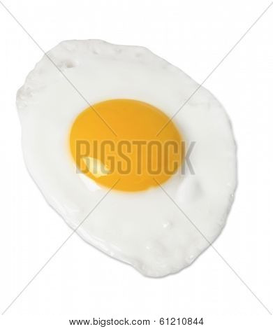 fried egg on white 