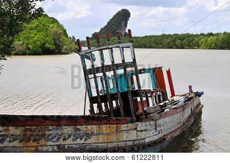 abandoned boat