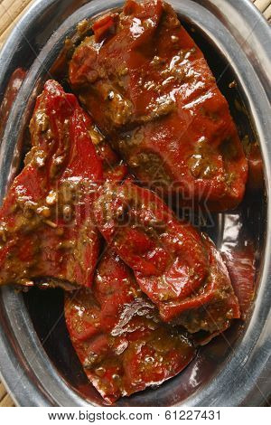 Stuffed Red Chilli Pickle from North India