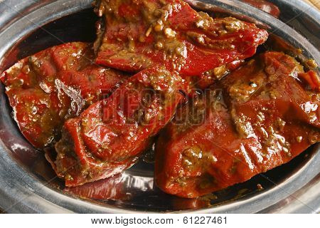 Stuffed Red Chilli Pickle from North India