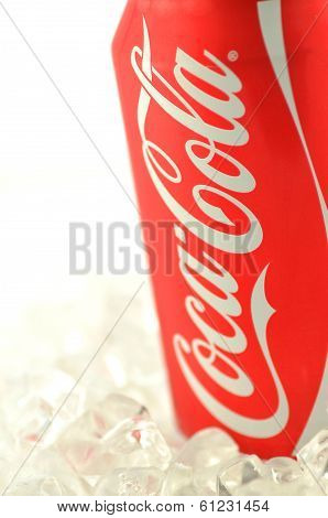 Coca-Cola drink in a can isolated on white background