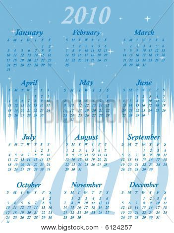 Vektor illustration af kalender med blå baggrund