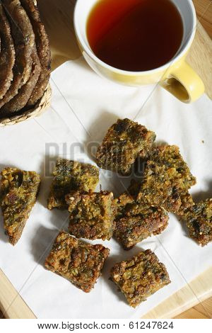 Kothimbir Vadi is a starter snack from maharashtra