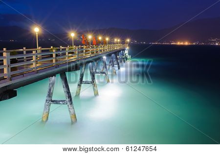 Beauty romantic pier on Patong Beach on Phuket, Thailand