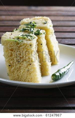 Dhokla is a savory snack from India