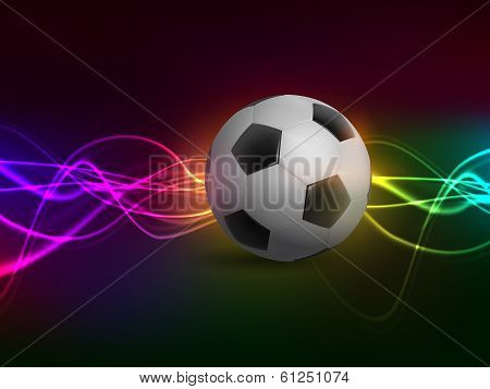 Football with light on colorful background