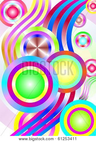 Abstract Circles And Lines On White Background