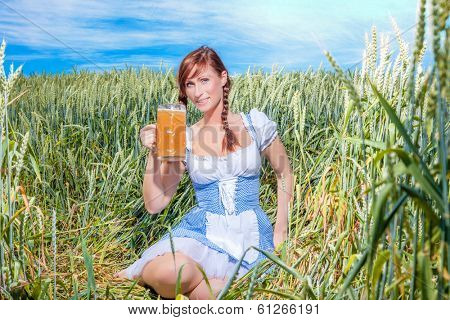 outdoor beerfest picnic girl holding jug
